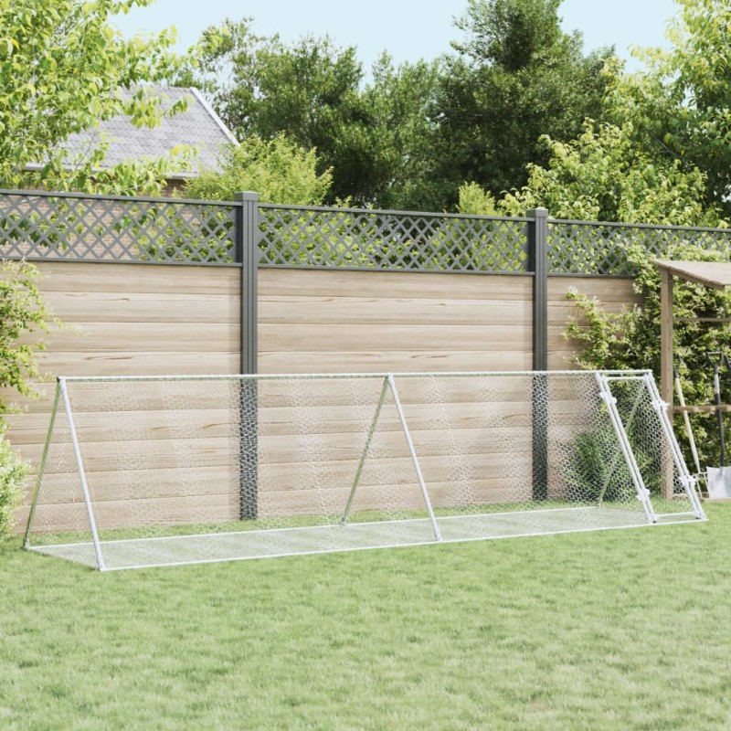 vidaXL Jaula para conejos acero galvanizado plateado 400x105x91 cm vidaXL Jaula para conejos acero galvanizado plateado 400x105x91 cm