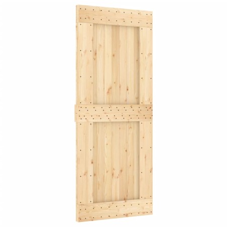 vidaXL Puerta corredera con herrajes madera maciza de pino 85x210 cm