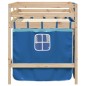vidaXL Cama alta para niños con cortinas madera pino azul 90x190 cm vidaXL Cama alta para niños con cortinas madera pino azul 90x190 cm