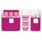 vidaXL Cama alta para niños con cortinas madera pino rosa 90x190 cm vidaXL Cama alta para niños con cortinas madera pino rosa 90x190 cm