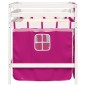 vidaXL Cama alta para niños con cortinas madera pino rosa 90x190 cm vidaXL Cama alta para niños con cortinas madera pino rosa 90x190 cm