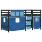 vidaXL Cama alta para niños con cortinas madera pino azul 90x190 cm