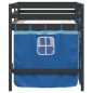 vidaXL Cama alta para niños con cortinas madera pino azul 90x190 cm