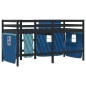 vidaXL Cama alta para niños con cortinas madera pino azul 90x190 cm