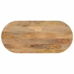 vidaXL Tablero de mesa ovalado madera maciza de mango 140x50x2,5 cm