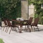 vidaXL Mesa de jardín acero y vidrio marrón y negro 140x70x70 cm vidaXL Mesa de jardín acero y vidrio marrón y negro 140x70x70 cm