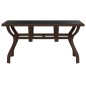 vidaXL Mesa de jardín acero y vidrio marrón y negro 140x70x70 cm vidaXL Mesa de jardín acero y vidrio marrón y negro 140x70x70 cm