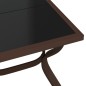 vidaXL Mesa de jardín acero y vidrio marrón y negro 140x70x70 cm vidaXL Mesa de jardín acero y vidrio marrón y negro 140x70x70 cm