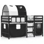 vidaXL Cama alta niños con túnel madera pino blanco negro 90x190 cm vidaXL Cama alta niños con túnel madera pino blanco negro 90x190 cm