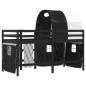 vidaXL Cama alta niños con túnel madera pino blanco negro 90x190 cm vidaXL Cama alta niños con túnel madera pino blanco negro 90x190 cm