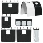 vidaXL Cama alta niños con túnel madera pino blanco negro 90x190 cm vidaXL Cama alta niños con túnel madera pino blanco negro 90x190 cm