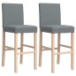 vidaXL Taburetes altos 2 uds madera maciza de caucho y tela vidaXL Taburetes altos 2 uds madera maciza de caucho y tela