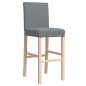 vidaXL Taburetes altos 2 uds madera maciza de caucho y tela vidaXL Taburetes altos 2 uds madera maciza de caucho y tela