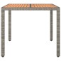 vidaXL Mesa de jardín ratán PE gris y superficie madera maciza acacia vidaXL Mesa de jardín ratán PE gris y superficie madera maciza acacia
