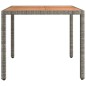 vidaXL Mesa de jardín ratán PE gris y superficie madera maciza acacia vidaXL Mesa de jardín ratán PE gris y superficie madera maciza acacia