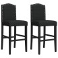 vidaXL Taburetes altos 2 uds madera maciza de caucho y tela vidaXL Taburetes altos 2 uds madera maciza de caucho y tela