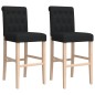 vidaXL Taburetes altos 2 uds madera maciza de caucho y tela vidaXL Taburetes altos 2 uds madera maciza de caucho y tela