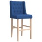 vidaXL Taburetes altos 2 uds madera maciza de caucho y tela vidaXL Taburetes altos 2 uds madera maciza de caucho y tela