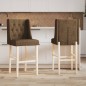 vidaXL Taburetes altos 2 uds madera maciza de caucho y tela vidaXL Taburetes altos 2 uds madera maciza de caucho y tela