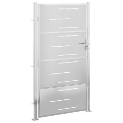 vidaXL Puerta de jardín de acero inoxidable 100x180 cm