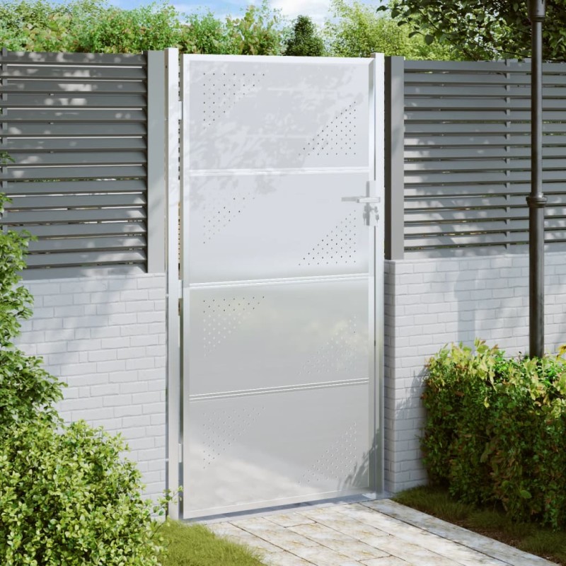 vidaXL Puerta de jardín de acero inoxidable 100x180 cm vidaXL Puerta de jardín de acero inoxidable 100x180 cm