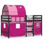 vidaXL Cama alta para niños con túnel madera pino rosa 90x200 cm vidaXL Cama alta para niños con túnel madera pino rosa 90x200 cm