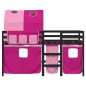 vidaXL Cama alta para niños con túnel madera pino rosa 90x200 cm vidaXL Cama alta para niños con túnel madera pino rosa 90x200 cm