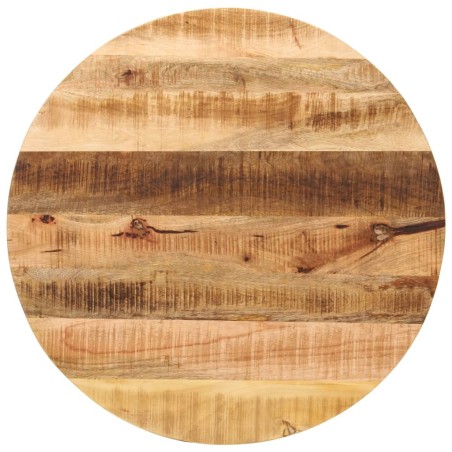 vidaXL Tablero de mesa redondo madera maciza mango rugosa Ø 80x1,5 cm