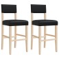vidaXL Taburetes altos 2 uds madera maciza de caucho y cuero sintético vidaXL Taburetes altos 2 uds madera maciza de caucho y cuero sintético
