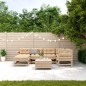 vidaXL Juego de muebles de jardín 7 pzas y cojines madera maciza pino vidaXL Juego de muebles de jardín 7 pzas y cojines madera maciza pino