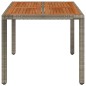 vidaXL Mesa de jardín superficie de madera ratán PE gris 90x90x75 cm vidaXL Mesa de jardín superficie de madera ratán PE gris 90x90x75 cm