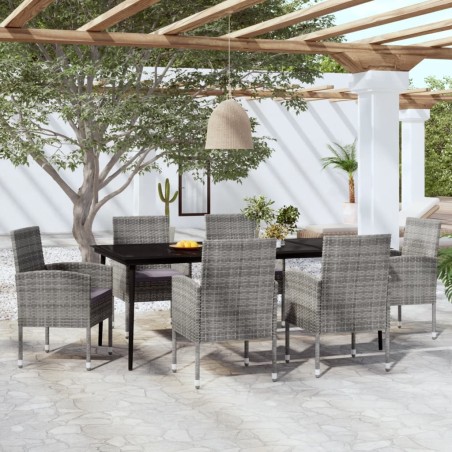 vidaXL Juego de comedor de jardín 7 piezas gris antracita