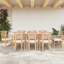 vidaXL Juego de comedor para jardín 9 piezas madera maciza de teca