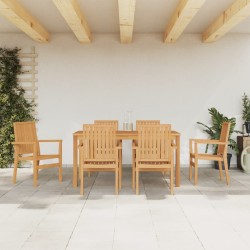vidaXL Juego de comedor de jardín 7 piezas madera maciza de teca