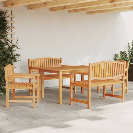 vidaXL Juego de comedor para jardín 5 piezas madera maciza de teca