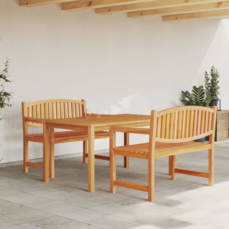 vidaXL Juego de comedor para jardín 3 pzas madera maciza de teca vidaXL Juego de comedor para jardín 3 pzas madera maciza de teca