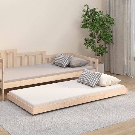 vidaXL Estructura de cama madera maciza de pino 90x190 cm