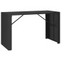vidaXL Mesa alta bar ratán PE y superficie vidrio negro 185x80x110 cm vidaXL Mesa alta bar ratán PE y superficie vidrio negro 185x80x110 cm