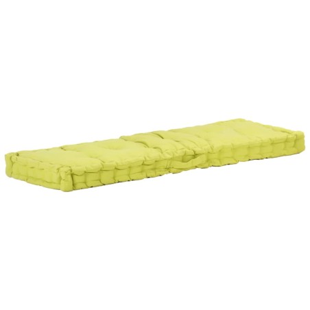 vidaXL Cojín para palés algodón verde 120x40x7 cm 