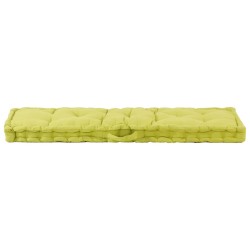 vidaXL Cojín para palés algodón verde 120x40x7 cm 