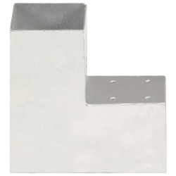 vidaXL Conector de postes en forma de L metal galvanizado 91x91 mm