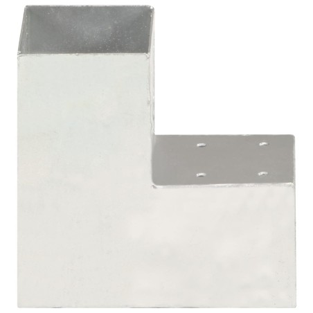 vidaXL Conector de postes en forma de L metal galvanizado 91x91 mm