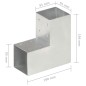 vidaXL Conector de postes en forma de L metal galvanizado 91x91 mm vidaXL Conector de postes en forma de L metal galvanizado 91x91 mm