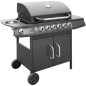 vidaXL Barbacoa grill de gas 6+1 quemadores negra vidaXL Barbacoa grill de gas 6+1 quemadores negra