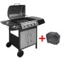 vidaXL Barbacoa grill de gas 4+1 quemadores negra y plateada vidaXL Barbacoa grill de gas 4+1 quemadores negra y plateada