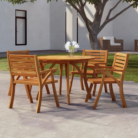 vidaXL Mesa de jardín madera maciza de acacia Ø110 cm