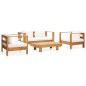 vidaXL Muebles de jardín 4 pzas con cojines madera maciza acacia crema vidaXL Muebles de jardín 4 pzas con cojines madera maciza acacia crema
