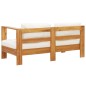 vidaXL Muebles de jardín 4 pzas con cojines madera maciza acacia crema vidaXL Muebles de jardín 4 pzas con cojines madera maciza acacia crema