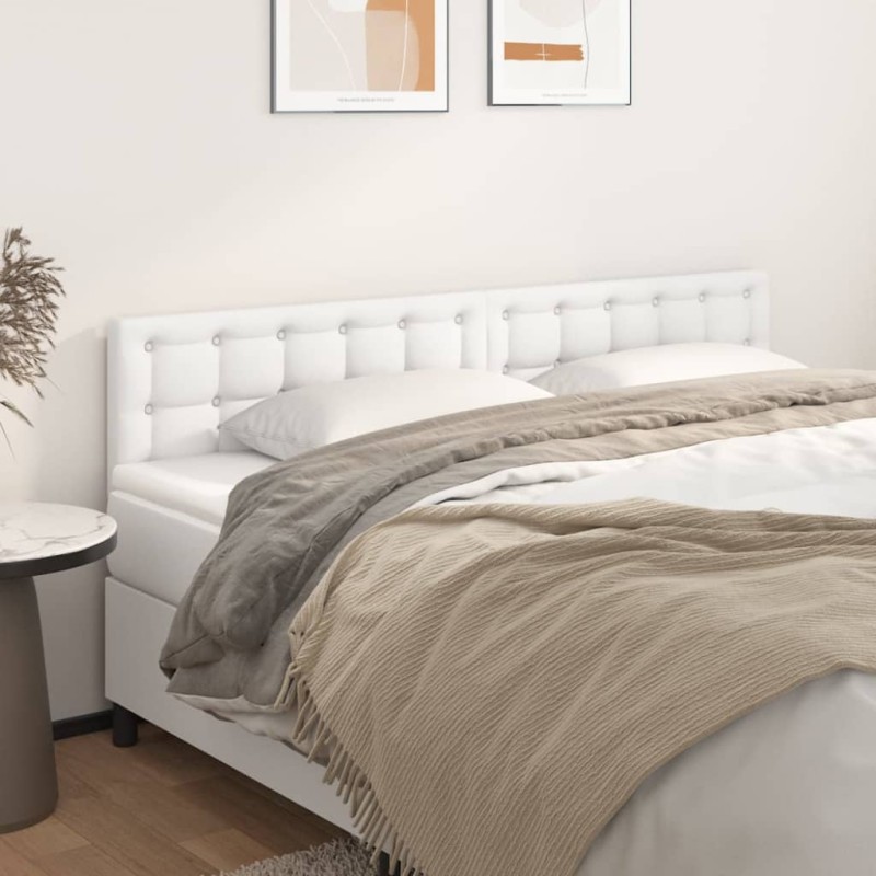 vidaXL Cabeceros 2 unidades de cuero sintético blanco 80x5x78/88 cm vidaXL Cabeceros 2 unidades de cuero sintético blanco 80x5x78/88 cm