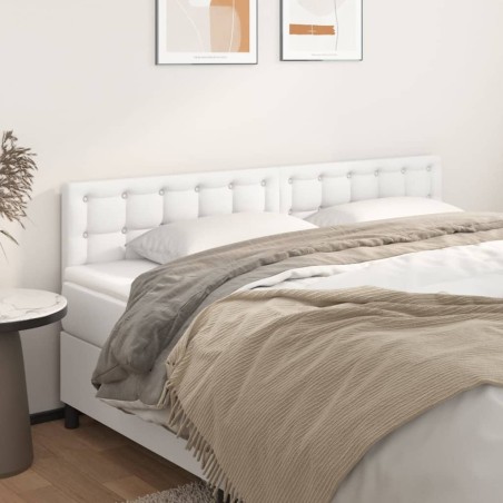 vidaXL Cabeceros 2 unidades de cuero sintético blanco 80x5x78/88 cm